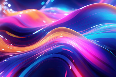 Colorful abstract waves with vibrant huesの素材