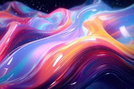 Colorful abstract waves with vibrant huesの素材