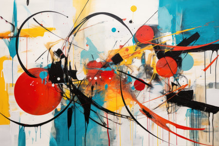 Abstract art with bold colors and dynamic linesの素材