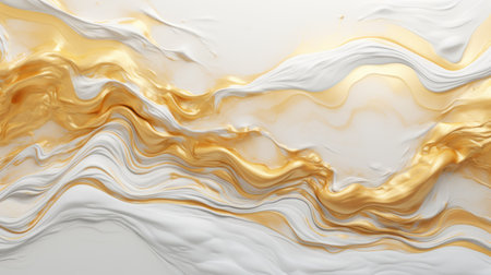 Golden and white fluid art textureの素材
