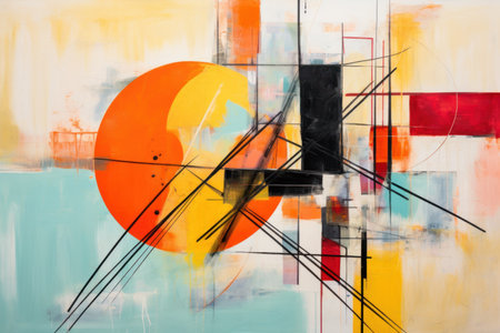 Abstract art with bold colors and dynamic linesの素材