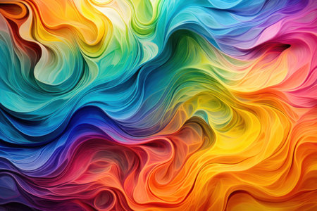 Vibrant multicolored abstract wave patternの素材