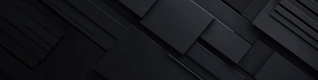 Abstract geometric black background with diagonal stripes, shapes. Futuristic technology style. Minimal design. 3d render illustration.の素材