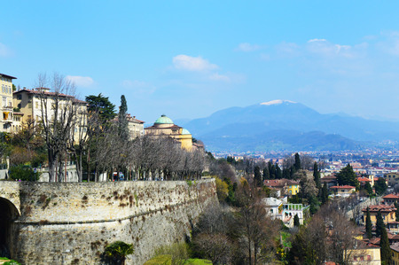 Beautiful view of Bergamo, Lombardy, Italyの写真素材