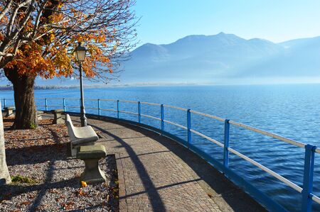 Beautiful Landscape, Lake Iseo, Lovere, Italyの写真素材