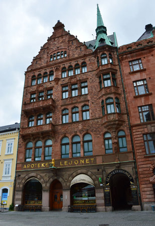 MALMO, SWEDEN - MAY 31, 2017: Palaces that overlook the square Stortorget, Malmoのeditorial素材