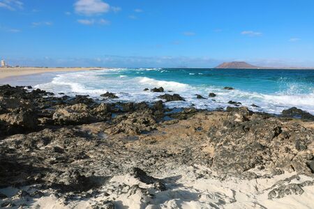 Playa Bajo Negro beach in Corralejo, Fuerteventura, Spain