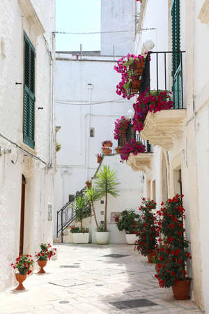 Glimpse of an Italian town in Apulia region, southern Europeの写真素材