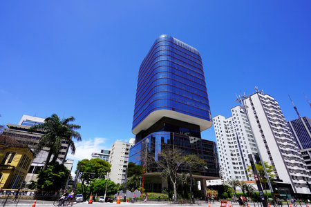 SAO PAULO, BRAZIL - NOVEMBER 27, 2022: Edificio Santa Catarina building, Paulista Avenue, Sao Paulo,...