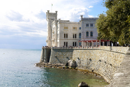 TRIESTE, ITALY - APRIL 24, 2022: Miramare Castle, Trieste, Italyのeditorial素材