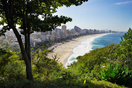 Rio de Janeiro promenade with Leblon and Ipanema beaches, Brazilの写真素材