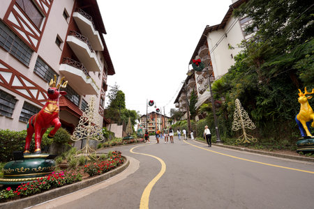 GRAMADO, BRAZIL - NOVEMBER 27, 2023: Cityscape of Gramado town on Christmas time, Rio Grande do Sul, Brazilのeditorial素材