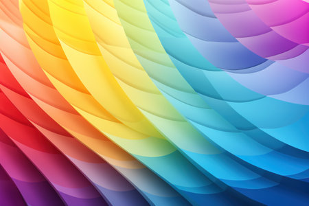 Wavy iridescent soft background, colorful abstract backdrop in the form of feathers.の素材