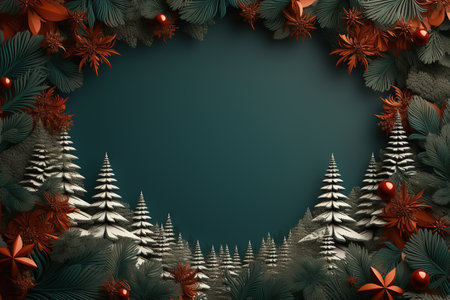 Merry Christmas frame with copy space.の素材