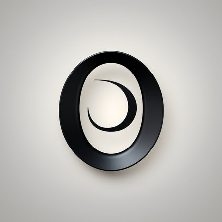 Logo black letter O font minimalism, alphabet design on a light background.の素材