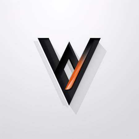 Minimalism logo letter W and V font design on white background. Sign icon typography concept.の素材