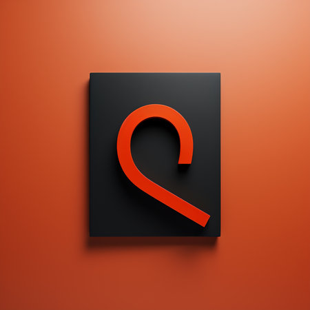 Logo red letter Q on a black square minimalism. Sign icon font typography concept.の素材