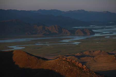 Sayan mountains and Tuinskaya steppeのeditorial素材