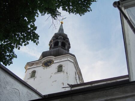 Spire of old towerの写真素材