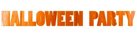 Halloween party - Halloween Fest lettering logo for decoration poster, banner, site. Letters filled with pumpkin background.の写真素材