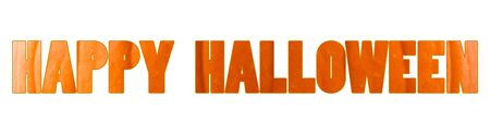 Happy halloween - Halloween Fest lettering logo for decoration poster, banner, site. Letters filled with pumpkin background.の写真素材