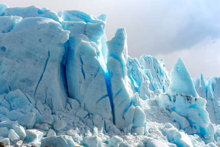 Detail view of the ice of the Perito Moreno glacier