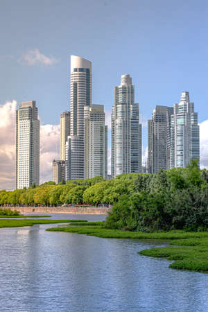 Skyscrapers of Buenos Aires, seen from the Costanera Sur Ecological Reserve