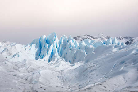 details of the ice of the Perito Moreno glacier, in the Argentine Patagoniaの写真素材