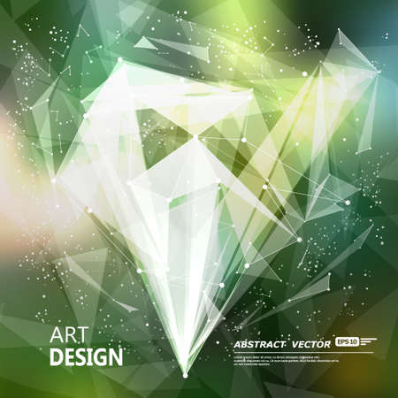Abstract composition, green font texture, white cybernetic dot, title sequence, wallpaper, creative figure, intro banner form, star, point surface, outer space flyer fiber, neon matrix, EPS10のイラスト素材