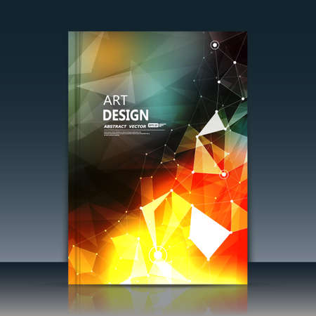 Abstract composition, text frame surface, orange a4 brochure title sheet, alien cybernetic dot, creative figure, logo sign icon, outer space fire, banner form, cosmic flier fashion, EPS10 vectorのイラスト素材