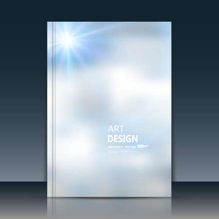 Abstract composition, sky clouds font texture, blue a4 brochure title sheet, creative figure, logo banner form, silver space star shine, flyer fiber, cosmic light rays elegant surface, EPS10のイラスト素材
