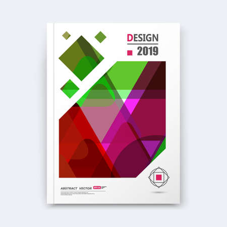 Abstract composition, fancy font texture, line section construction, red, green purple color a4 brochure title sheet, creative lozenge figure icon, rhombus  surface, patch banner form, flyerのイラスト素材