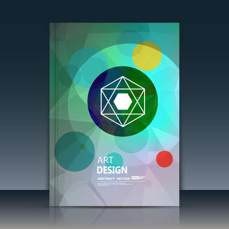 Abstract composition, patch font texture, yellow, blue, green, red circle part construction, white a4 brochure title sheet, creative round figure icon, commercial firm  , banner form, flierのイラスト素材