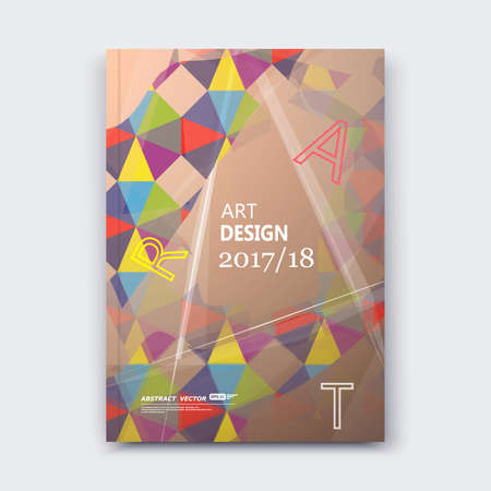 Abstract composition, patch polygonal texture, colored triangle part construction, line plexus, bronze brochure title sheet, creative figure icon, vitrage facet, mosaic inlay, banner form,のイラスト素材