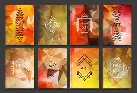Abstract composition, polygonal background, triangle connecting construction, a4 brochure title sheet, logo basis, geometric firm sign, crystal face shine, elegant surface, EPS 10 vector illustrationのイラスト素材