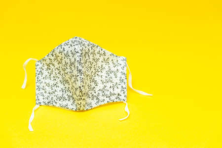 Floral pattern (white and black color) DIY fabric face mask for protection against coronavirus...