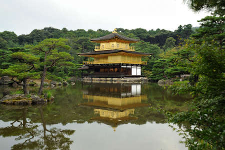 Fuji City, Shizuoka-Ken, Japan - August 29, 2009: Kinkaku-ji (Golden Pavilion), officially named Rokuon-ji, is a Zen Buddhist temple in Kyoto, Japan.のeditorial素材