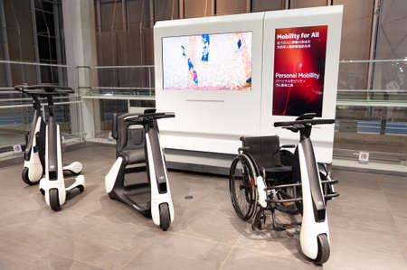 Odaiba, Tokyo, Japan, Toyota Showcase Mega Web Palette Town - January 2, 2020: Toyota electric...