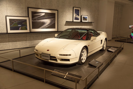 Oyama-cho, Sunto-gun, Shizuoka, Japan - March 27, 2023: Toyota 2000GT "Speed Trial" (replica), Model Year 1966, Country Japan, on display at the Fuji Motorsports Museum.のeditorial素材