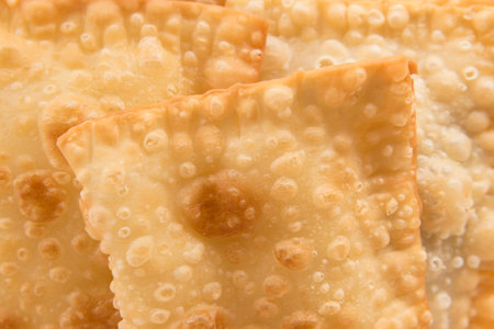 Homemade Pastel, traditional Brazilian snack in closeup.の写真素材