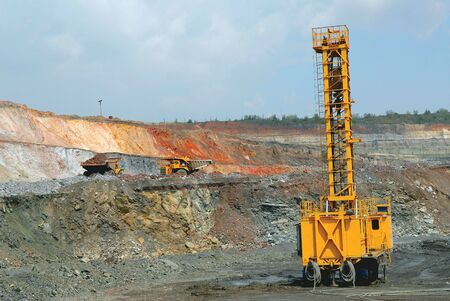 Chisel machine tools in career of iron ore