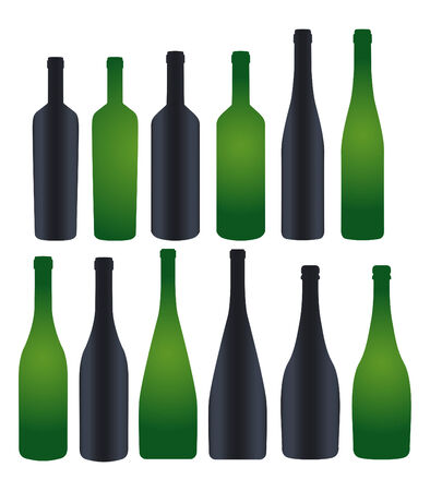 collection of silhouette bottles のイラスト素材
