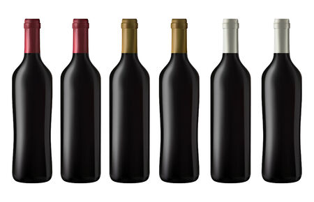 bottles of red wineのイラスト素材