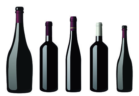 bottles of red wine, an illustrationのイラスト素材