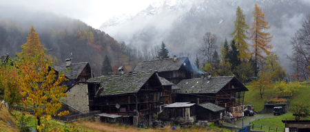 Alpine panorama from the small villageの写真素材