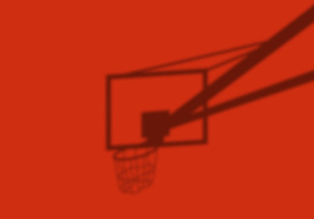 Realistic shadow on the orange wall from a basketball shield with a ring. Blur effect. Minimalism.のイラスト素材
