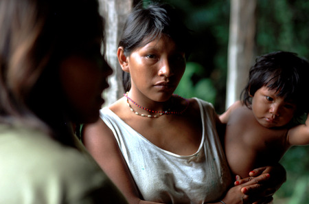 A family of Warao Indians in the Orinoco delta. 