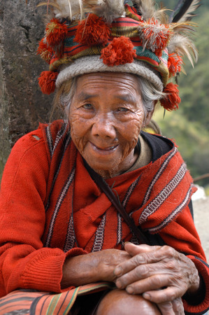 Women of the Ifugao tribe. Rice terraces. View point. Banaue. Northern Luzon. Philippines. Banaue (or alternatively spelled as Banawe) is a fourth class municipality in the province of Ifugao, Philippines. According to the 2010 census, it has a populationのeditorial素材