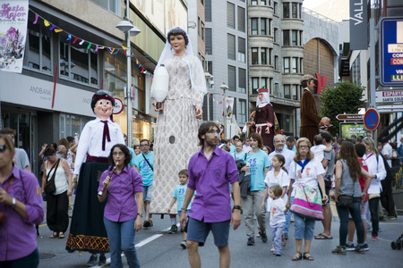 Traditional celebration of Giants and big headeds, Andorra la Vella, Andorra.のeditorial素材