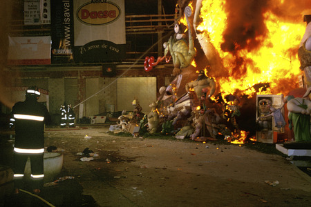 Valencia Fallas burning celebrations Spain, 19th March